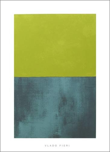 Vlado FIERI, Monochrome Yellow, 2005 (Abstrakt, Abstrakte Malerei, Farbfelder, Farbfeldmalerei, Modern, Büro, Business, Treppenhaus, Wohnzimmer, grün/blau)