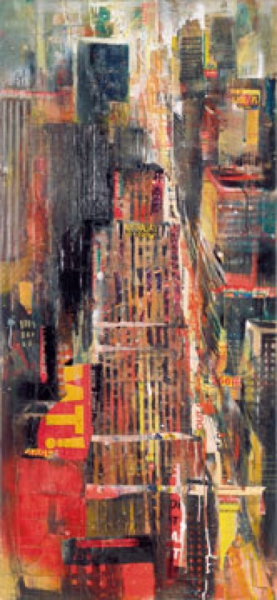 Bernhard Vogel, N.Y. the great (Städte, Metropolen, New York,  Wolkenkratzer, Hochäuser, Skyline, Vogelperspektive, moderne Malerei, Wohnzimmer, Büro, Business, bunt)