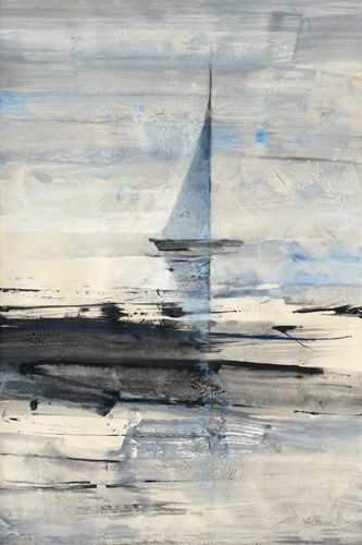 Albena Hristova, Sailing (Segeln, Wassersport, Segelboot, Meer, Meeresbrise, Unendlichkeit, Wunschgröße, Modern, Malerei, Treppenhaus, Wohnzimmer, bunt)