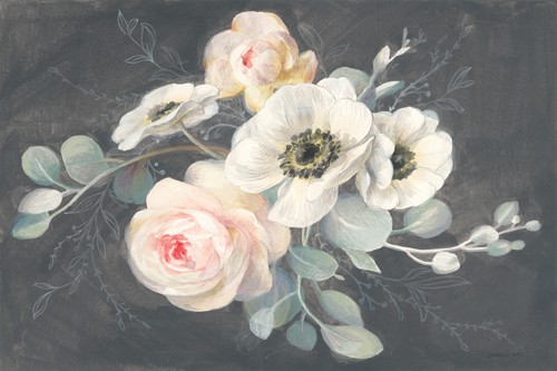 Danhui Nai, Roses and Anemones (Wunschgröße, Malerei, Rosen, Anemonen, Bouquet, zart, Blüten, Blumen, Treppenhaus, Schlafzimmer, grau/bunt)