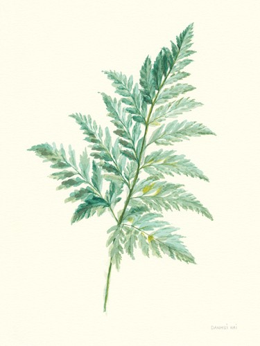 Danhui Nai, Leaf Study I (Wunschgröße, Malerei, Blatt, Farn, filigran, Botanik, Studie, Wohnzimmer, Treppenhaus grün)
