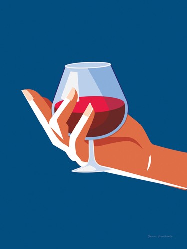 Omar Escalante, Cocktail Time III (Getränk, Drink, Cocktail,   Hand, plakativ, Grafic design, zeitgenössisch, Nostalgie, Küche, Bar, Bistro, Gastronomie, Wunschgröße, bunt)