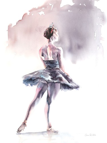 Aimee del Valle, Ballet I (Tänzerin, Ballett, Ballerina, Aquarell, Malerei, Wunschgröße, Treppenhaus, Wohnzimmer, Jugendzimmer, Tanzschule, bunt)