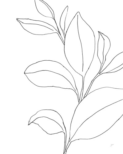 Karyn Panganiban, Line Leaves II (Blatt, Zweig, Linien, filigran, Zeichnung, Umrisse, Wunschgröße, Teppenhaus, schwarz/weiß)