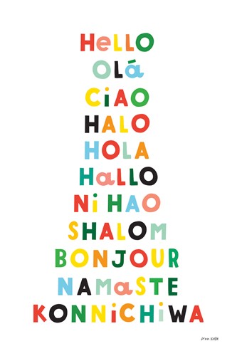 Ann Kelle, Language of Hello (Buchstaben, Typologie, Begrüßung, Hallo, Sprachen, Worte, Wunschgröße, Treppenhaus, bunt)