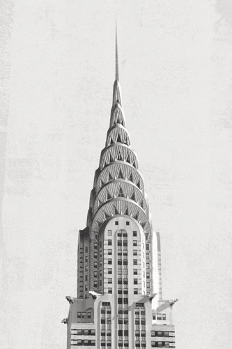 Wild Apple Portfolio, Chrysler Building NYC (Gebäude, Architektur, New York, Hochhaus, Wahrzeichen, Städte, Metropole, Detail, Dach, Fotokunst, Wunschgröße, Wohnzimmer, schwarz/weiß)