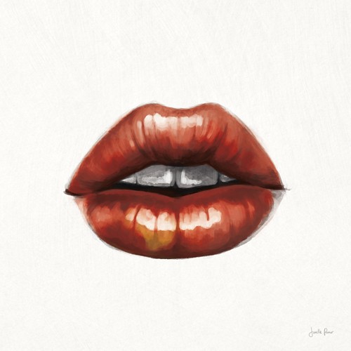 Janelle Penner, Sweets II (Mund, Lippen rote Lippen, Frauenmund, weiblich, Lippenstift, erotisch, Wohnzimmer, Wunschgröße, weiß/rot)