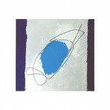 Walter FUSI, Blu 70, 2001 (Abstrakt, Abstrakte Malerei, Kreis, Oval, Ei, Formen, Linien, Balken,  Büro, Wohnzimmer, Business, schwarz/weiß, blau)