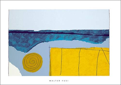 Walter FUSI, Elba, 1998 (Abstrakt, Abstrakte Malerei, Landschaft, Modern,Meer, Sonne, Büro, Wohnzimmer, Business, bunt)