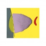 Walter FUSI, Giallo 70, 2001 (Abstrakt, Abstrakte Malerei, Farbfelder, Oval, Ei, Formen, Linien, Büro, Wohnzimmer, Business, gelb/bunt)
