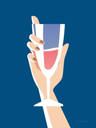 Omar Escalante, Cocktail Time IV (Getränk, Drink, Cocktail,   Hand, plakativ, Grafic design, zeitgenössisch, Nostalgie, Küche, Bar, Bistro, Gastronomie, Wunschgröße, bunt)