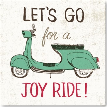 Oliver Towne, Road Trip Vespa (Retro, 68er, Vespa, Roller, Ausflug, Wohnzimmer, Jugendzimmer, Wunschgröße, Grafik, grau/bunt)