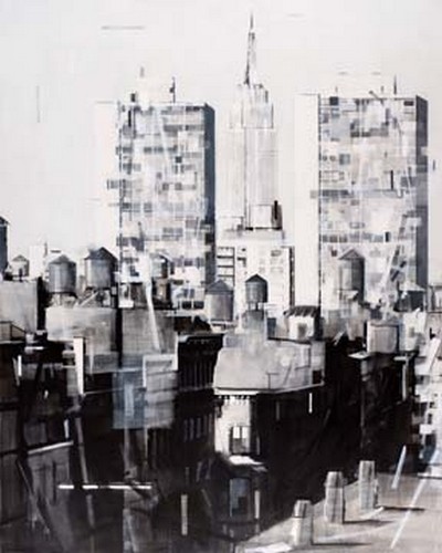 Wessel Huismann, Summer 1965 (Wunschgröße, Photokunst, Fotokunst, Modern, Städte, Architektur, Hochhäuser,  schwarz/weiß, Gebäude)