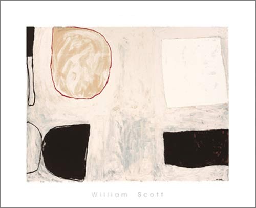 William SCOTT, Shapes and shadows, 1962 (Büttenpapier) (Abstrakt, Abstrakte Malerei, Formen und Schatten, Muster, Wohnzimmer, Business, Büro, blass, pastell)