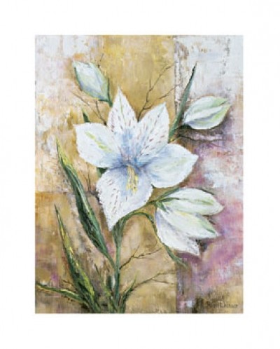 Rian Withaar, It's a Gift (Blumen, Blüten, Pflanzen, modern, zeitgenössisch, Treppenhaus, Wohnzimmer, Malerei, bunt)