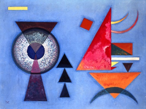 Wassily Kandinsky, Weiches Hart 1927 (Klassische Moderne, abstrakte Kunst, Kreis, Auge, Dreieicke, geometrische Formen, Muster, abstrakte Muster,  Wohnzimmer, Büro, Arztpraxis, Malerei,  Wunschgröße, bunt)