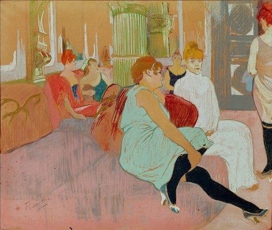 Henri de Toulouse-Lautrec, In the Salon at the Rue des Moulins, 1894 (pastel on paper)