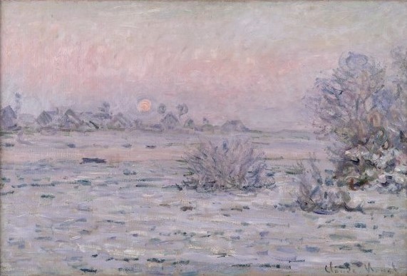 Claude Monet, Snowy Landscape at Twilight, 1879-80 (oil on canvas)