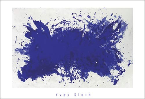 Yves Klein, Hommage à Tennessee Williams, 1960 (Büttenpapier) (Klassische Moderne, Malerei, Abstrakt, Nouveau Réalisme, Kleks, Büro, Wohnzimmer, blau)