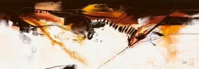 Isabelle Zacher-Finet, Violino III (Abstrakt, Violine, Modern, zeitgenössisch, Malerei, Wohnzimmer, Büro, beige, braun, creme)