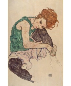 Egon Schiele, Sitzende Frau mit hochgezogenem Knie. 1917