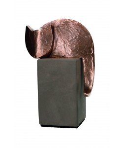 Raimund Schmelter, Katze, 11,5 x 11 x 3cm Sockel 10 x 6cm