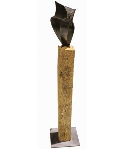 Remo Leghissa, Figur Eule aus Bronze, 138 x 21cm