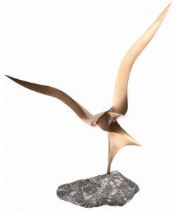Remo Leghissa, Figur Landung aus Bronze, 62 x 57cm
