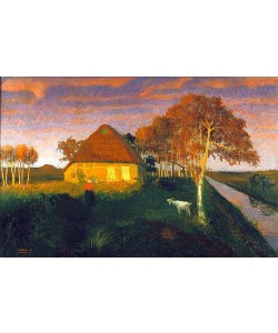 Otto Modersohn, Moorkate im Abendsonnenschein. 1899.
