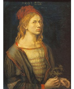 Albrecht Dürer, Selbstbildnis mit Distel. 1493