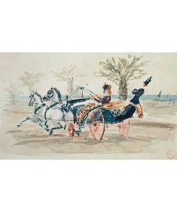 Henri de Toulouse-Lautrec, Ausfahrt im Zweispänner.