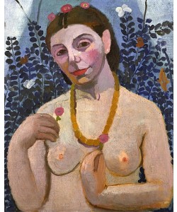 Paula Modersohn-Becker, Selbstbildnis als Halbakt mit Bernsteinkette II. 1906