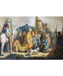 Rembrandt van Rijn, David übergibt König Saul das Haupt Goliaths. 1627
