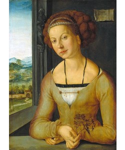Albrecht  (zugeschrieben) Dürer, Bildnis der sogenannten Fürlegerin mit geflochtenem Haar.