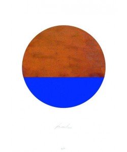 Freund Jürgen Kreis Rost & Ultramarin-Blau (Collage, handsigniert)