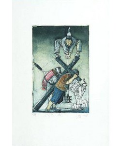 Noßmann Andreas Jedem sein Kreuz (Radierung, handsigniert)