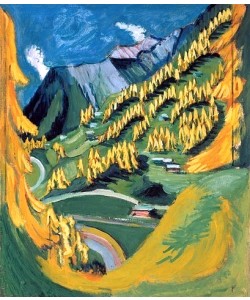 Ernst Ludwig Kirchner, Bergabhang mit gelben Bäumen. 1924/26