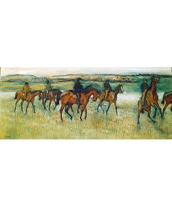 Edgar Degas, Rennpferde beim Ausritt.