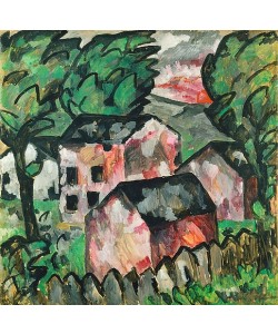 Kasimir Malewitsch, Landschaft mit roten Häusern. 1910.
