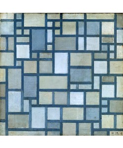 Piet Mondrian, Komposition in hellen Farben mit grauen Linien. 1919