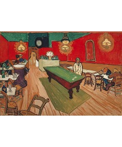 Bild mit Rahmen, Vincent van Gogh, Das Nachtcafé in Arles. 1888, Holz gold, schwarz gebürstet, 20 mm, Folie
