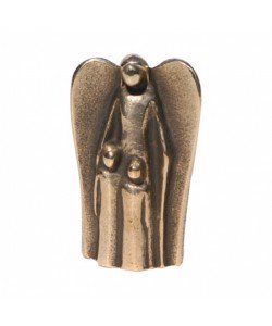 Kerstin Stark, Bronzefigur Schutzengel mit zwei Kindern, 7cm