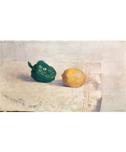 Odilon Redon, Stilleben mit Zitrone und Paprikaschote. 1901