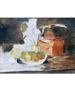 Henri de Toulouse-Lautrec, Stilleben mit Obst und Wasserkessel.