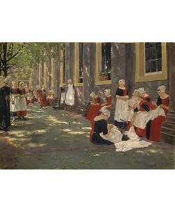 Max Liebermann, Freistunde im Amsterdamer Waisenhaus. 1881/1882