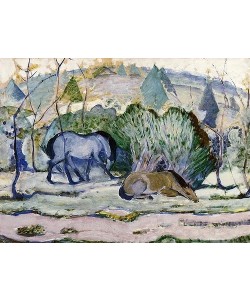 Franz Marc, Pferde auf der Weide. 1910
