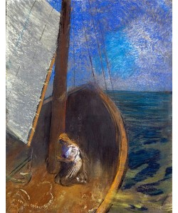 Odilon Redon, Frau in einem Fischerboot.