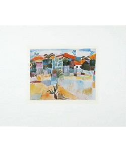 Klee Paul St.Germain/Tunis mit Palme (Frequenzmodulierte Rastertechnik, Bütten)