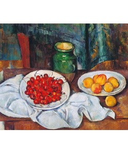 Paul Cézanne, Stilleben mit Kirschen und Pfirsichen. 1883/87