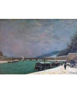 Paul Gauguin, Winter an der Seine in Paris mit Pont d'Iéna. 1875.